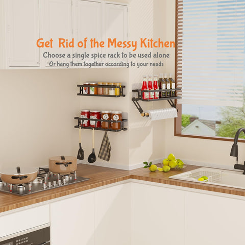 Cvesqkxr spice rack removable hooks for versatile hanging options
