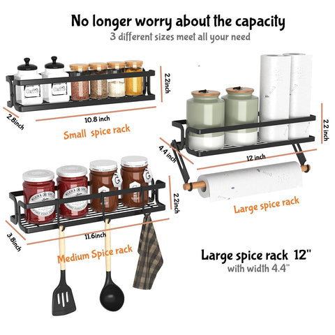 Cvesqkxr spice rack with paper towel holder keeps towels within reach