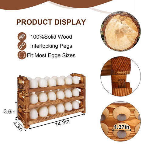 CVHOMEDECO egg tray shows 12 spots per tier for easy egg storage