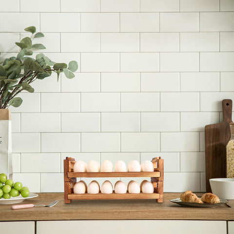 CVHOMEDECO gift-ready farmhouse egg container suitable for gifting.