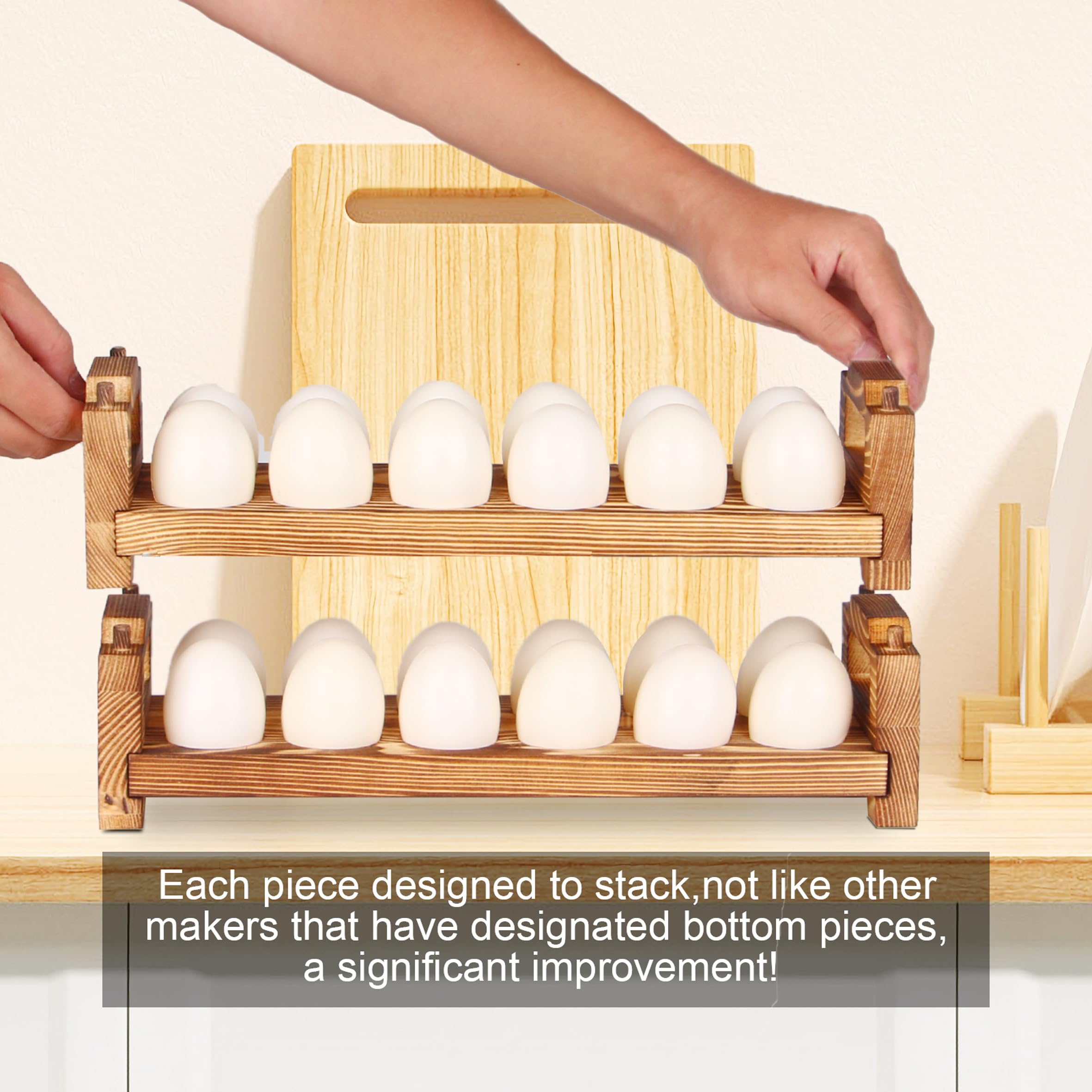 CVHOMEDECO ventilated egg storage design helps keep eggs fresh longer.