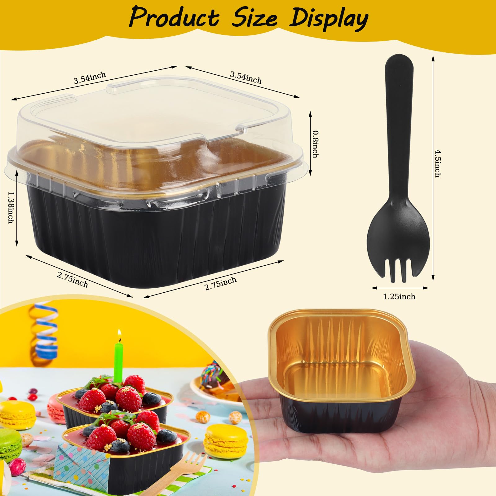 CXIIPOL 60 spoons included with mini pans for quick serving.