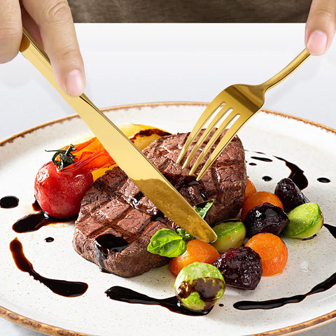 CXJY salad forks complement plated salads with classy shine.