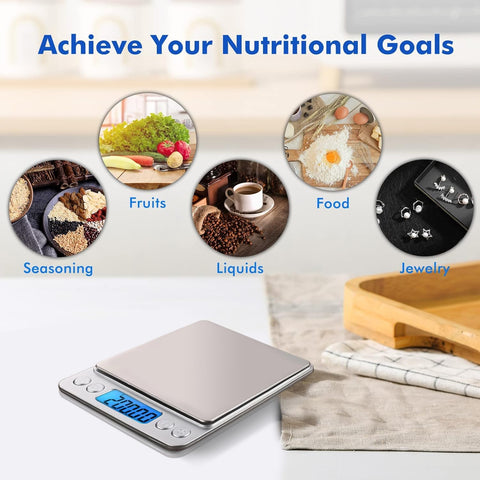 CXUNFHCL tare function with two trays simplifies weighing containers and powders.