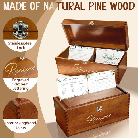 CYAOOI recipe box removable divider offers flexible organization.