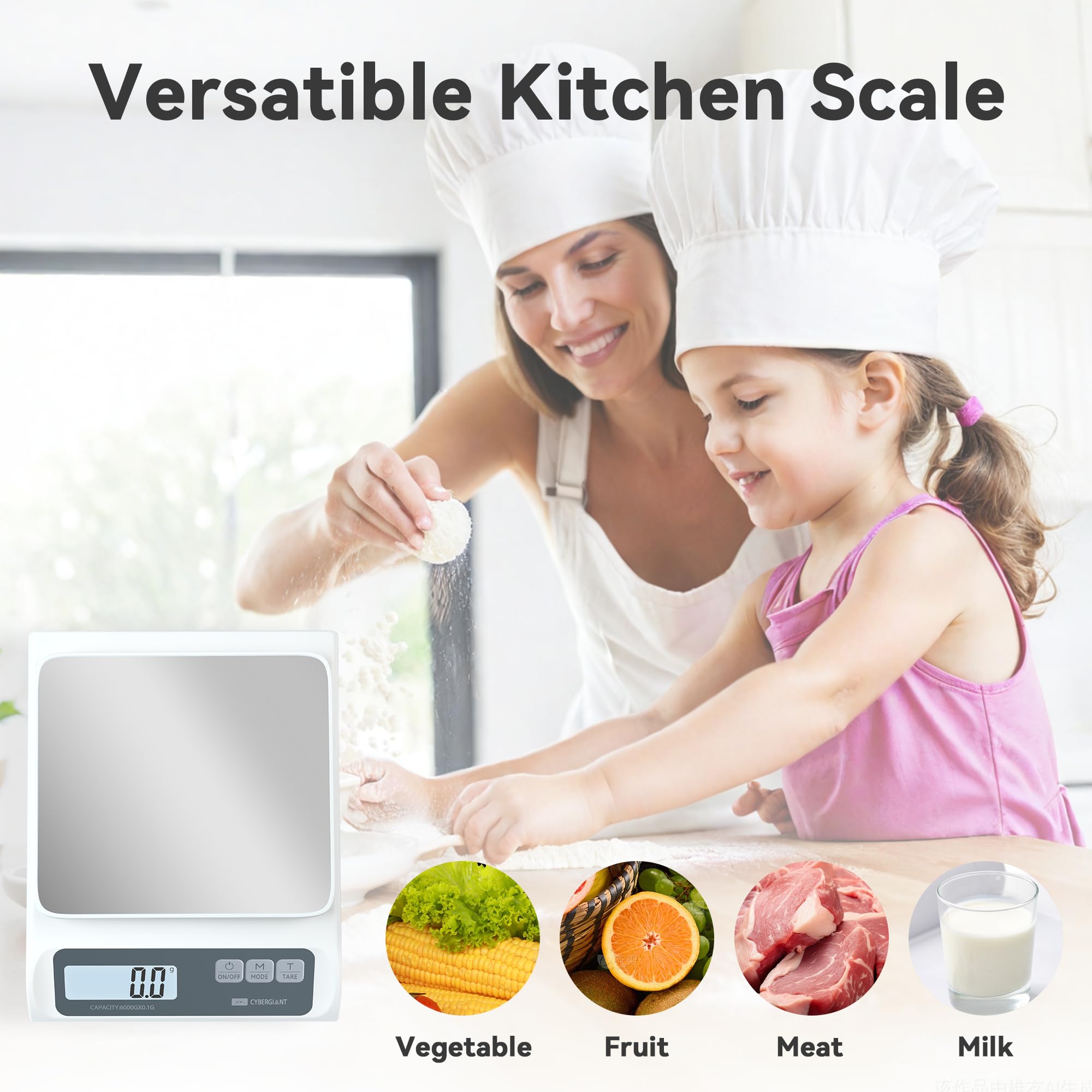 Cybergiant compact portable kitchen scale for travel and on the go