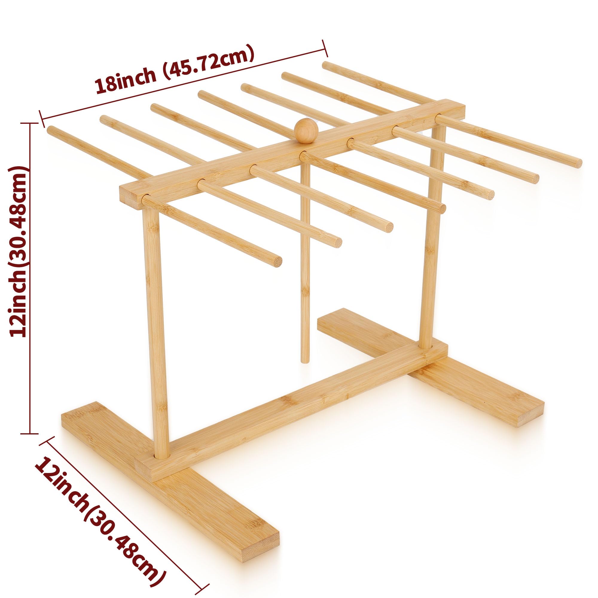 CycForge durable bamboo frame supports fresh pasta evenly.