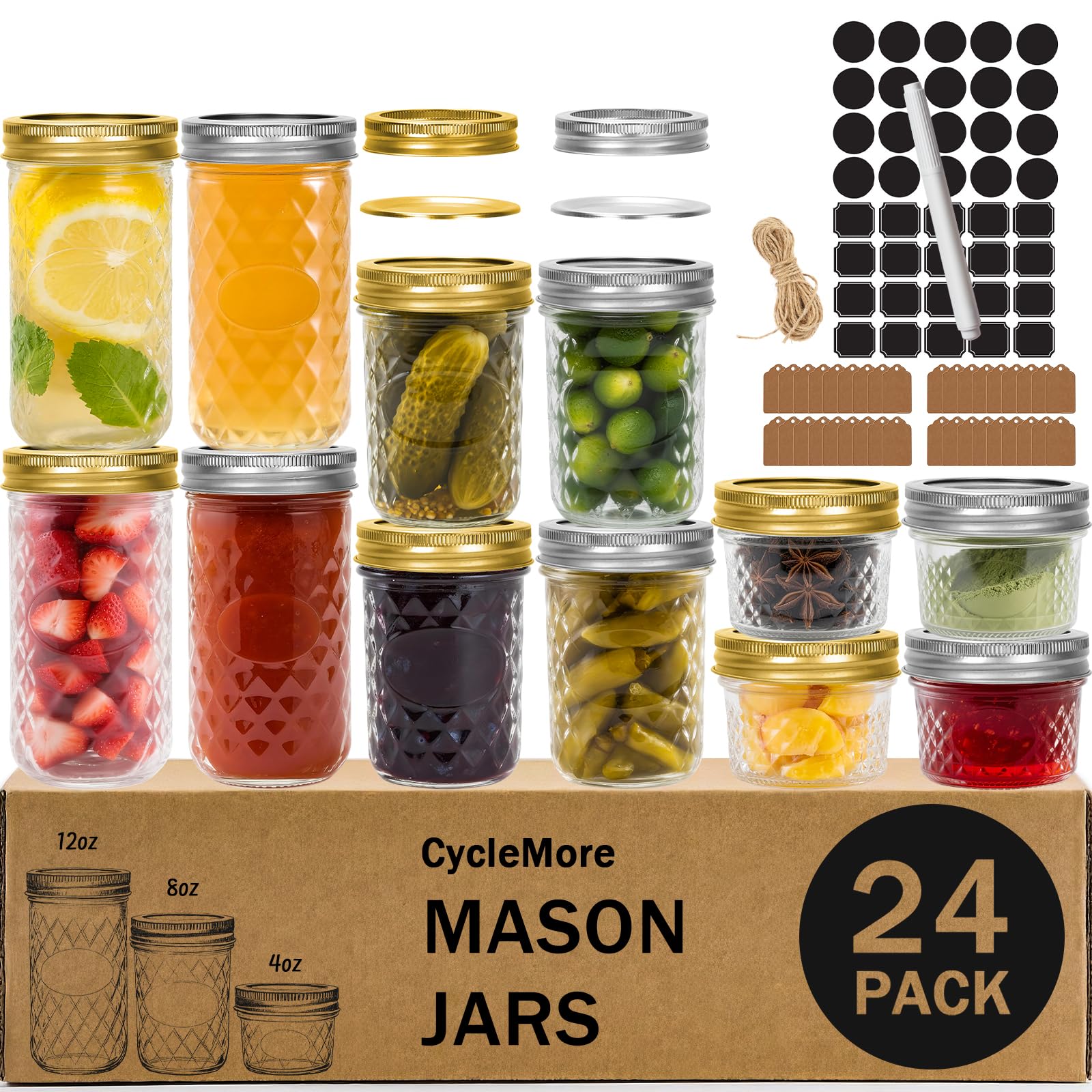 CycleMore 4oz mason jar with lid and band showing airtight storage.