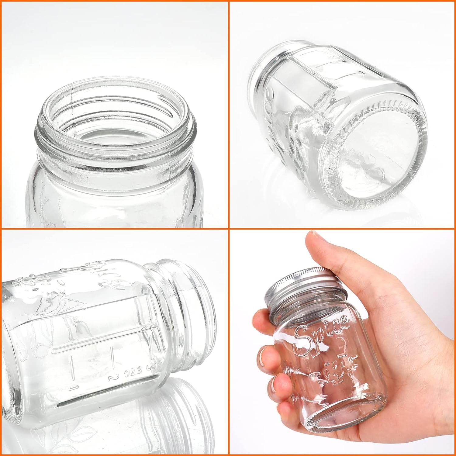 CycleMore clear glass jars enable quick spice identification at a glance.