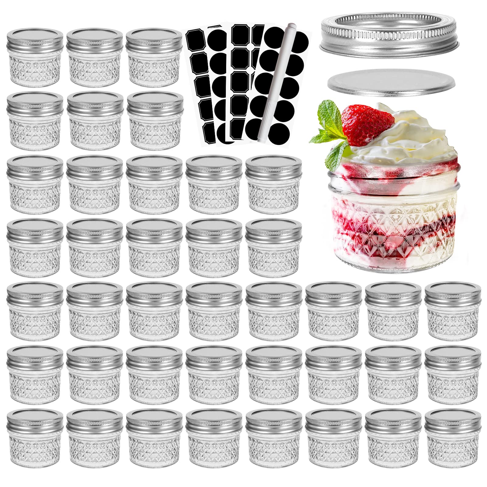 CycleMore clear glass mini Mason jar shows contents clearly for easy pantry organization.