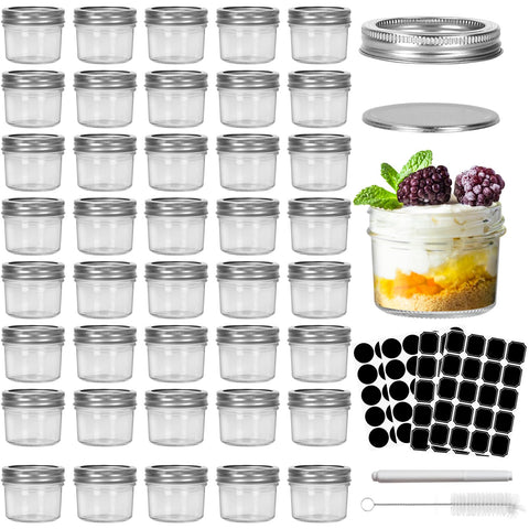CycleMore clear mason jar 4oz shown for transparent storage and easy labeling.