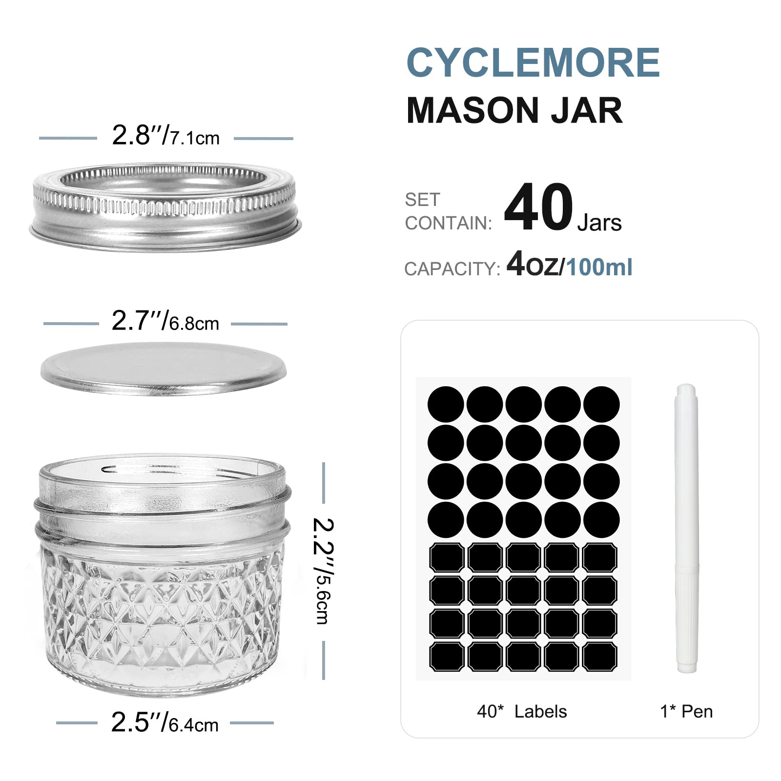 CycleMore silver separable lids provide airtight freshness for jams and spices.