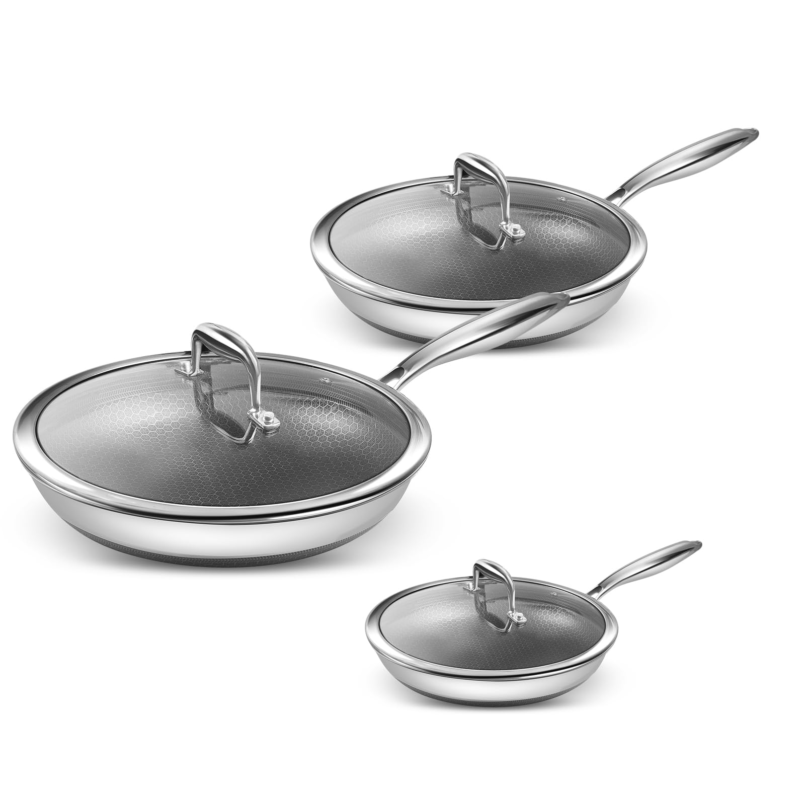 Cyrder dishwasher and oven safe hybrid pan for easy cleanup and flexible use.
