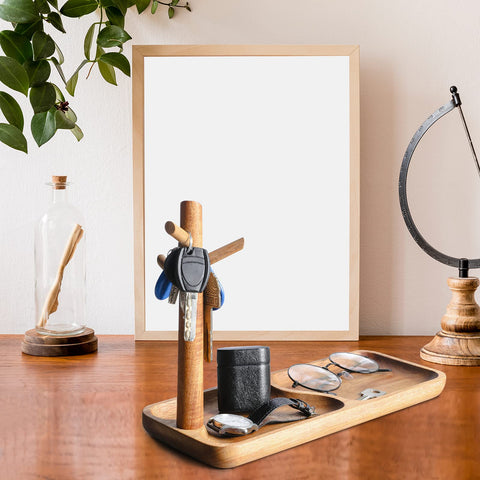 CYGDKF wood key tray tall standing organizer for jewelry and daily essentials.