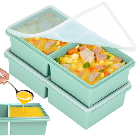 CyhHave 2-cup silicone freezer tray with lid for portioned meals.