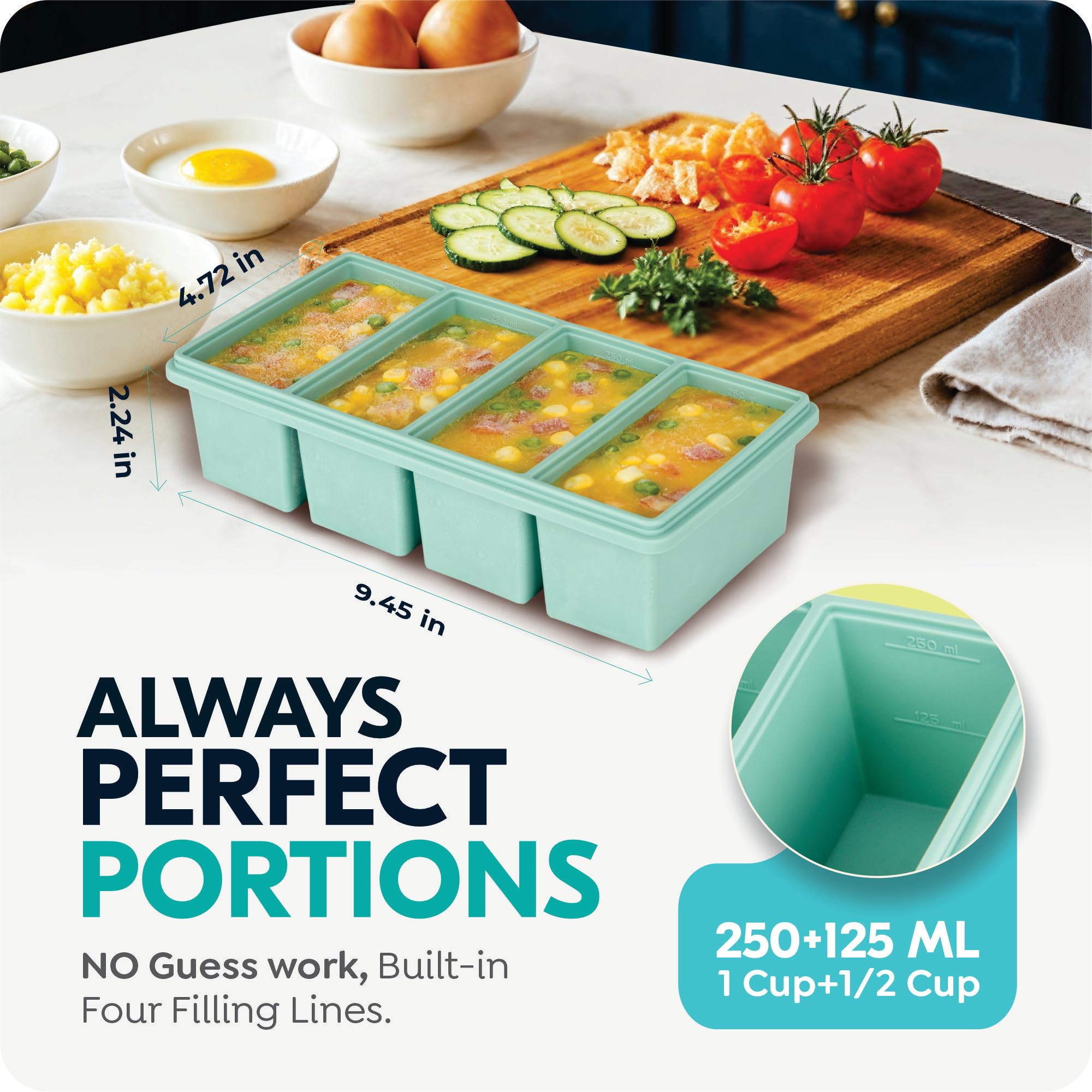 CyhHave leakproof freezer tray lid locks in freshness and prevents spills