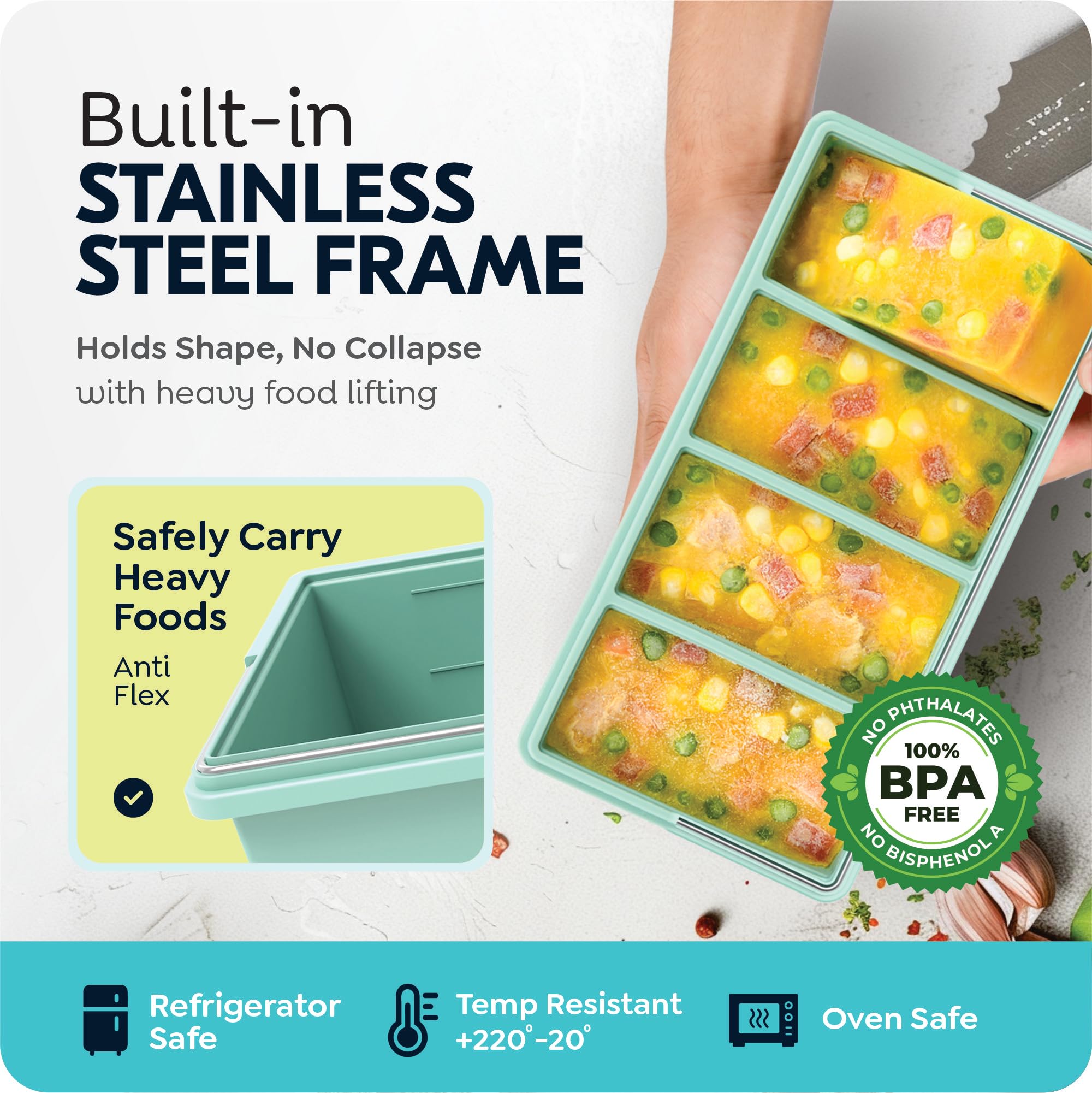 CyhHave freezer tray stackable design saves space and organizes freezer items