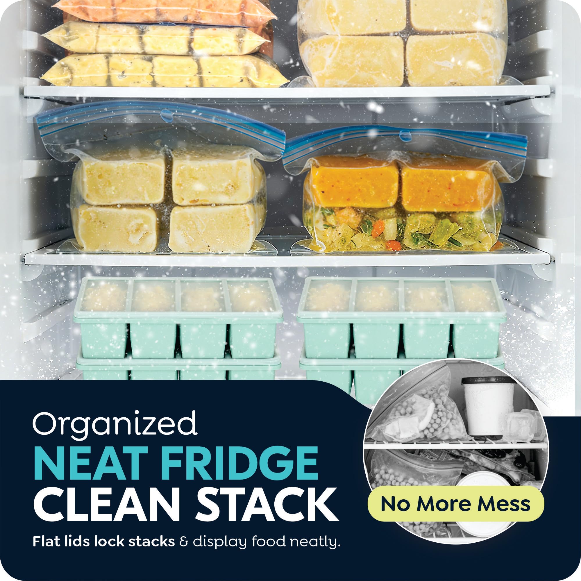 CyhHave platinum silicone is durable and BPA free for freezer storage