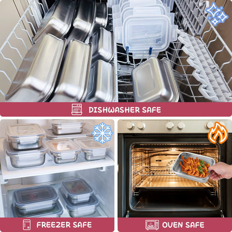 Cykorxicc stainless steel containers are dishwasher-safe.