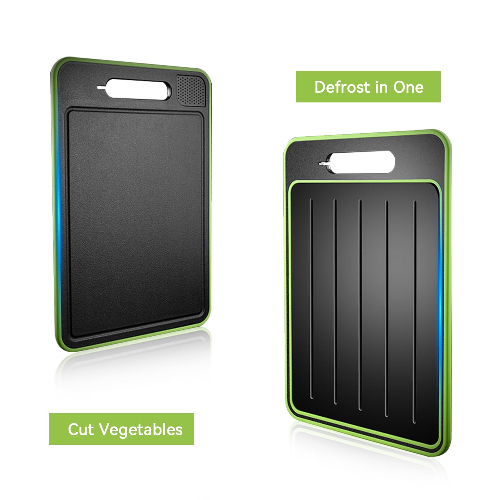 Cyrank defrosting tray knife sharpener combo for organized kitchen prep.