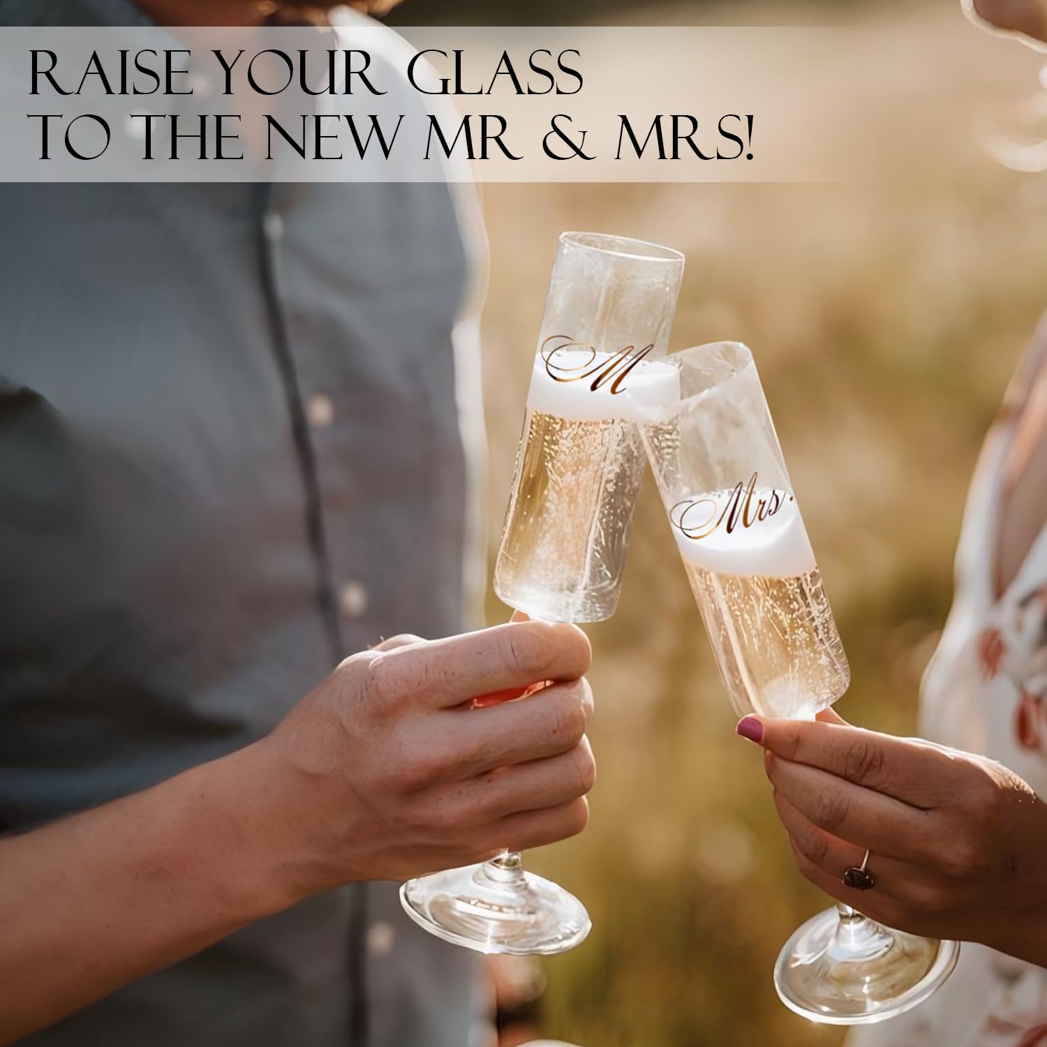 Cyrelwing engagement toast glasses add romance to celebrations.