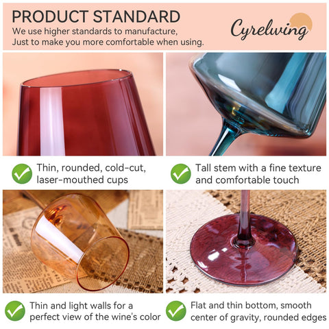 Cyrelwing golden-curves wine glasses, ergonomic bowl design enhances aroma and easy swirling.