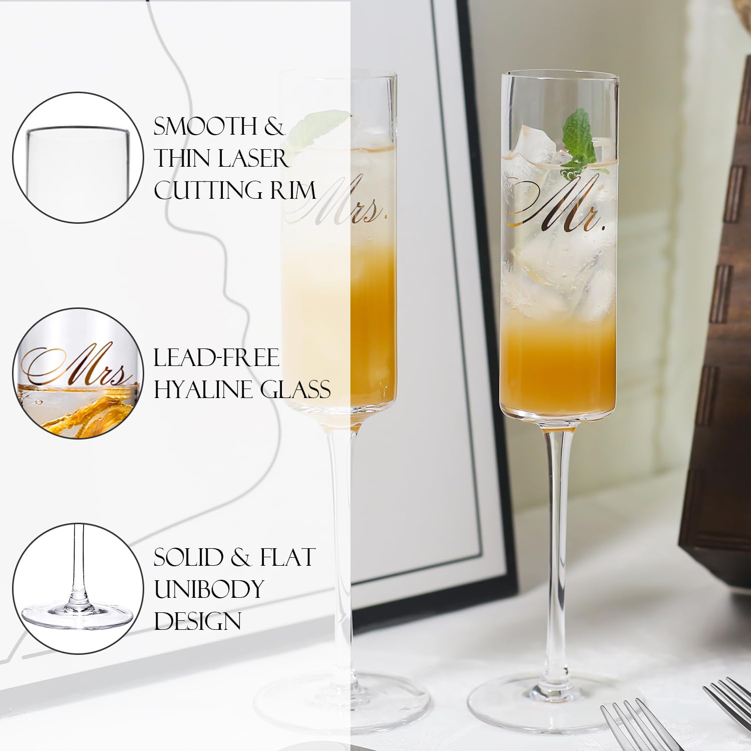 Cyrelwing Mr Mrs gift set combines elegance with practical keepsake.