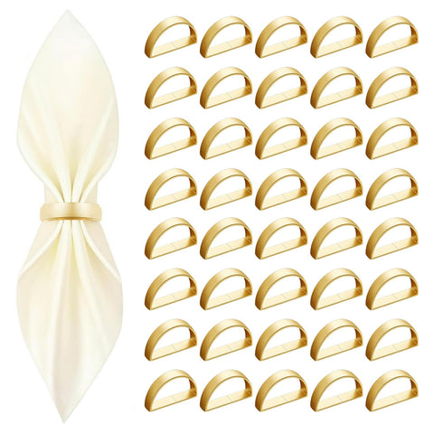 CYRYLC semicircular napkin rings in matte gold elevate your dining table.