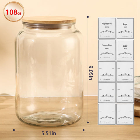 CYYKDA cookie jar with bamboo lid for snacks.