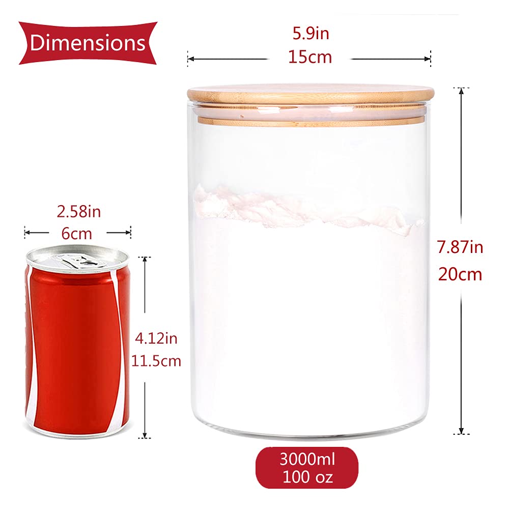 CZFWin large glass jar with open mouth for easy filling.