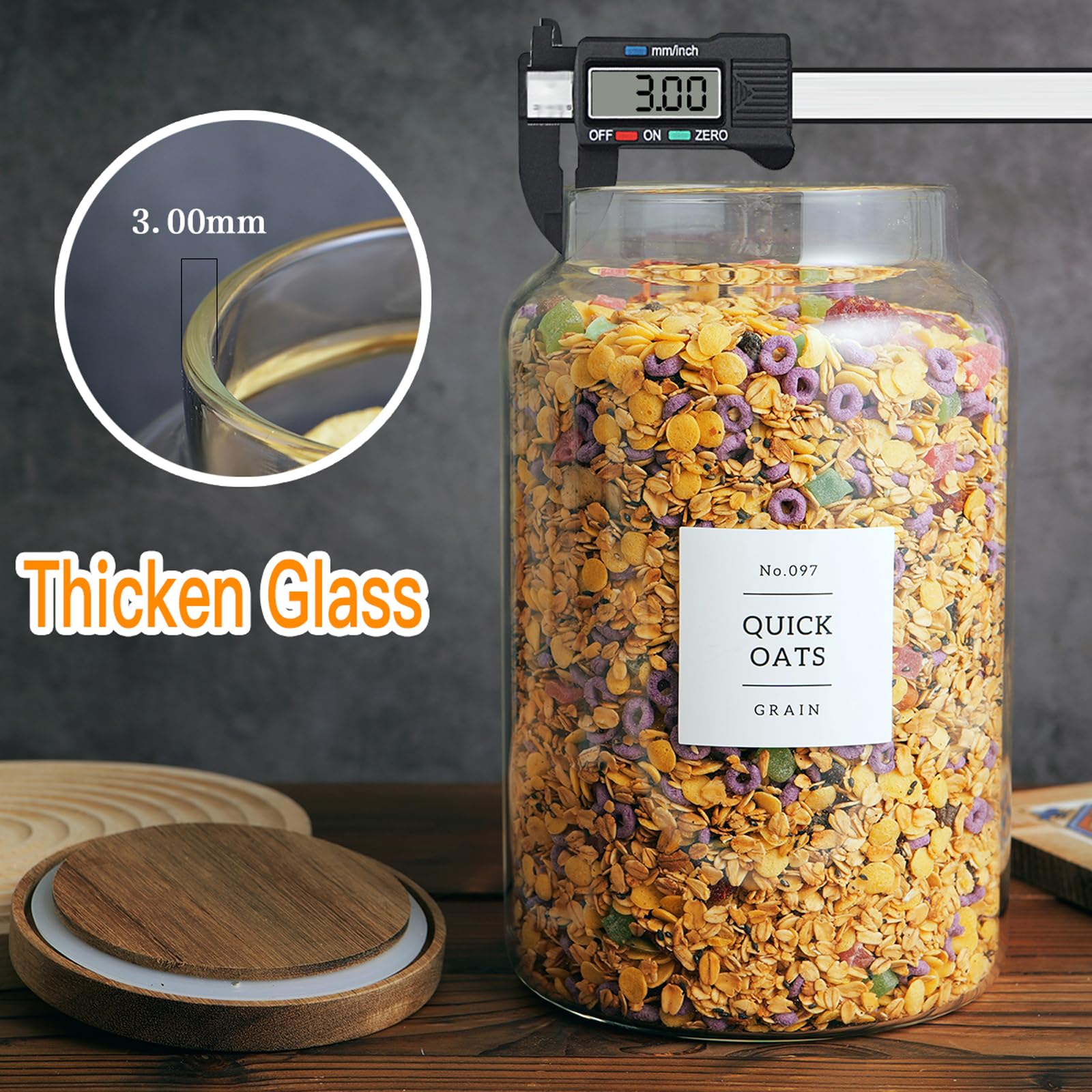 CZHQSMZ 1-gallon glass storage jar ideal for coffee beans and bulk staples.