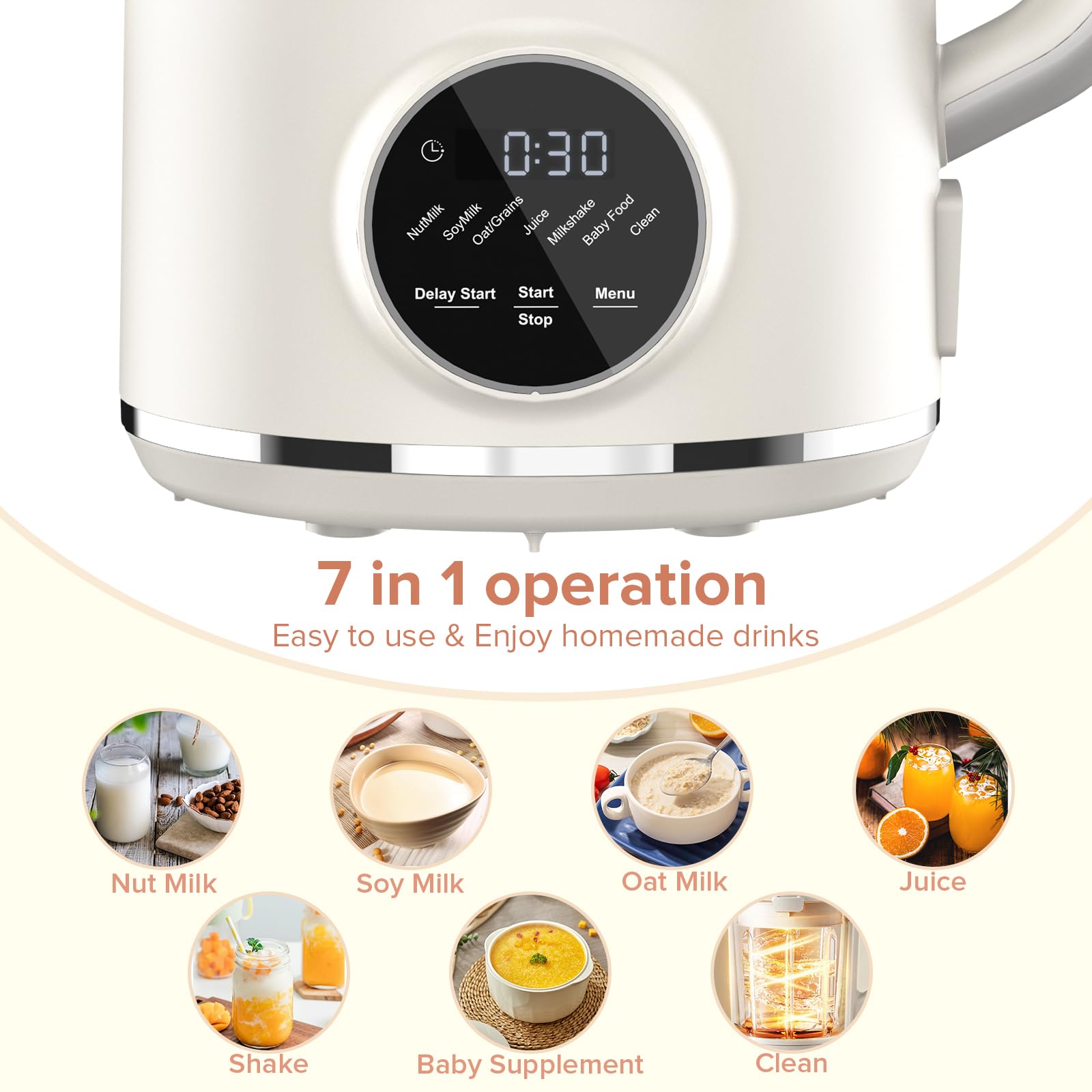 Czlife N7 seven-mode panel enables one-click selection for desired beverage.