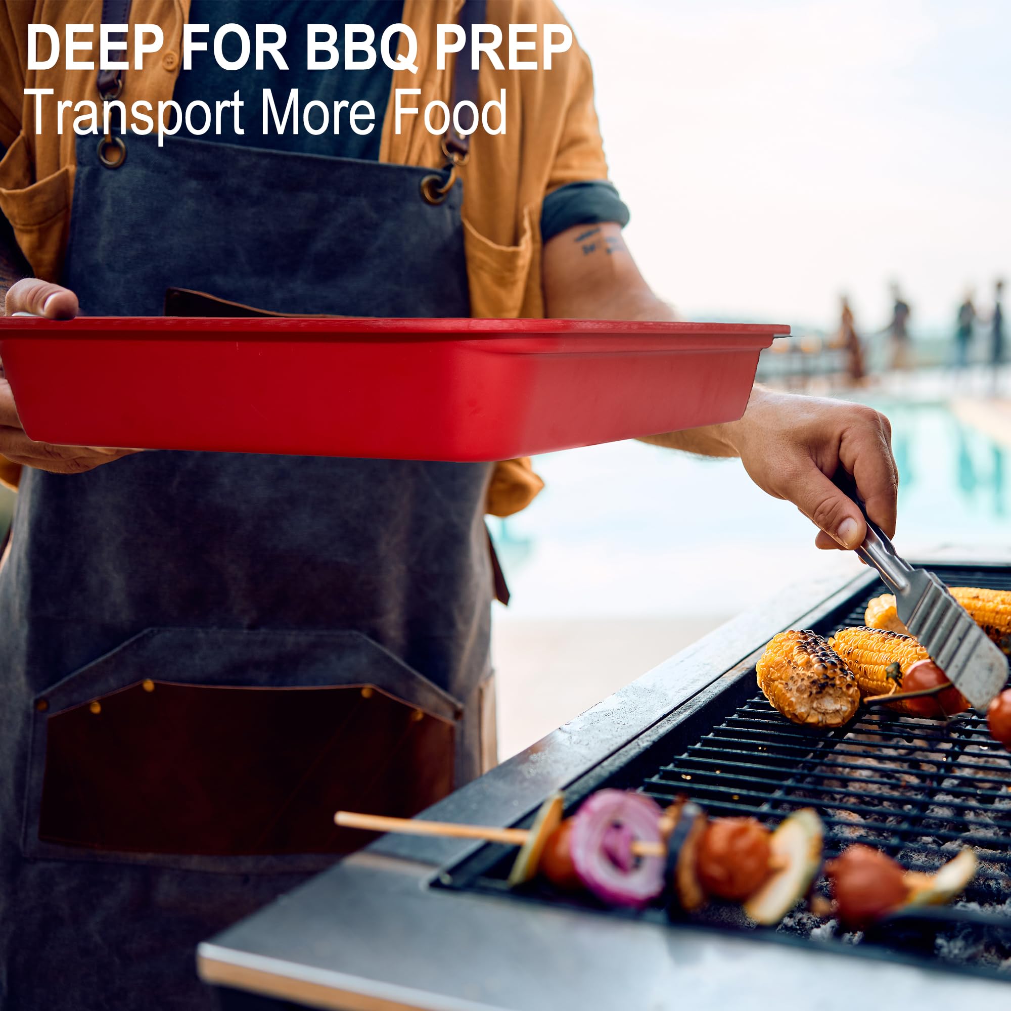 Czlizdyt black serving tray after grilling for easy presentation