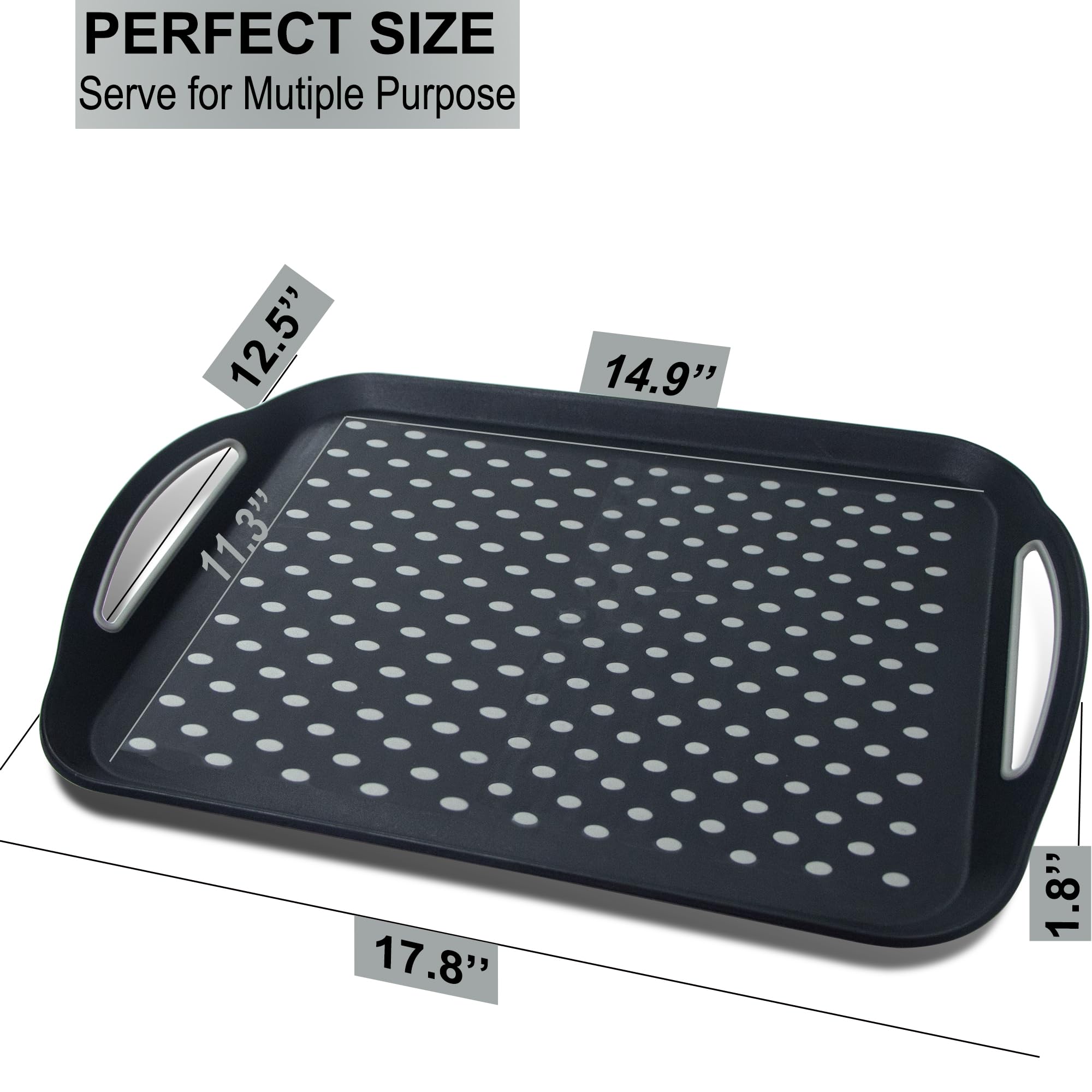 Czlizdyt tray bottom with zigzag grip stays in place on table.