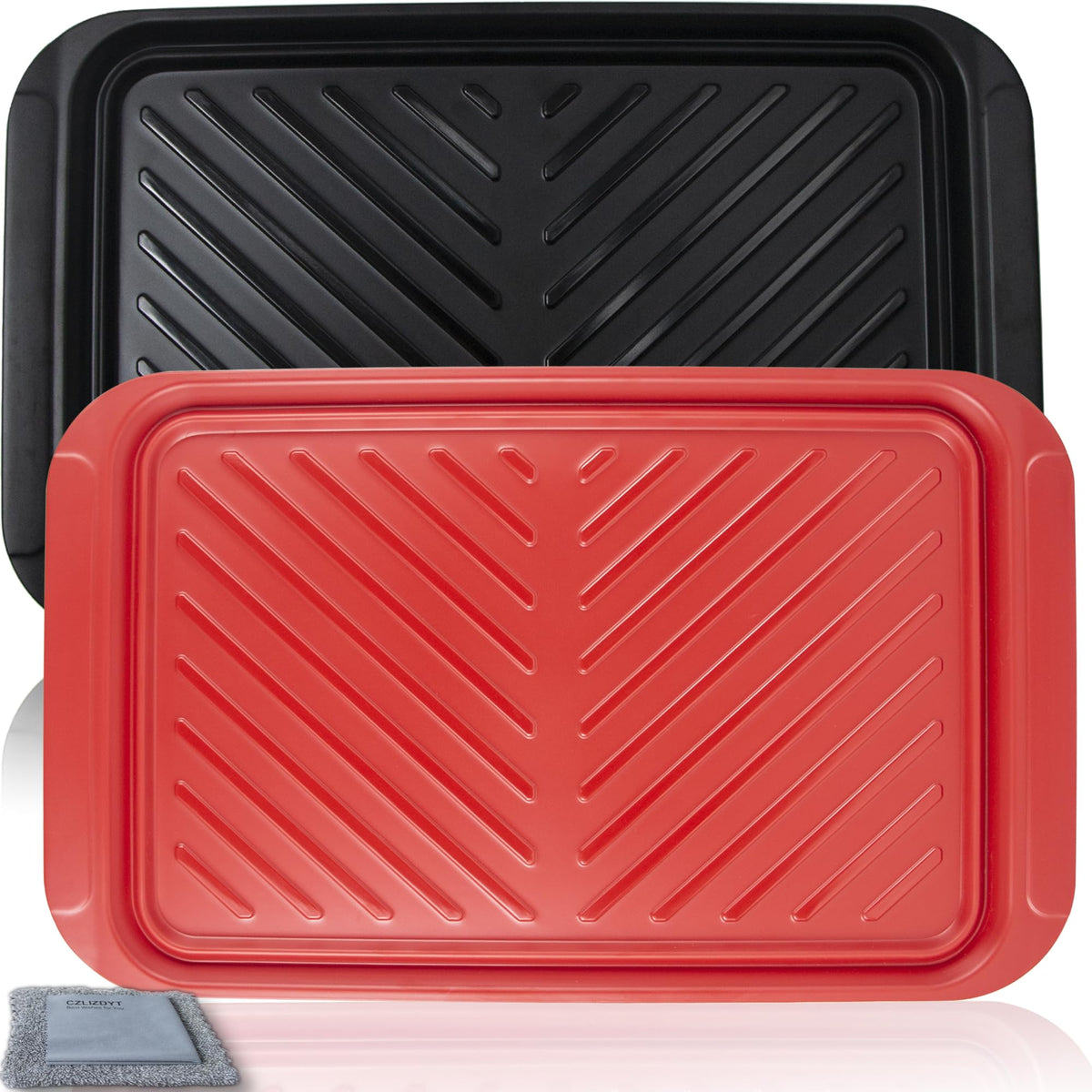 Czlizdyt grilling prep tray red ready for raw meat prep before grilling.