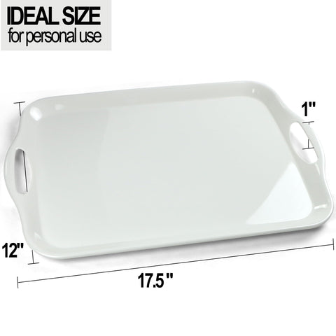 Czlizdyt melamine serving tray, white and sleek for charcuterie and fruit platters.