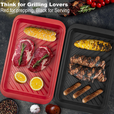 Czlizdyt red-to-black grilling set transitions from prep to serving