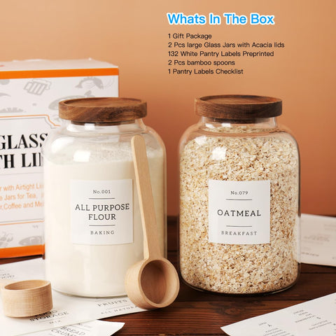 CZSZYGHBAO acacia lid jar with label and spoon for easy use