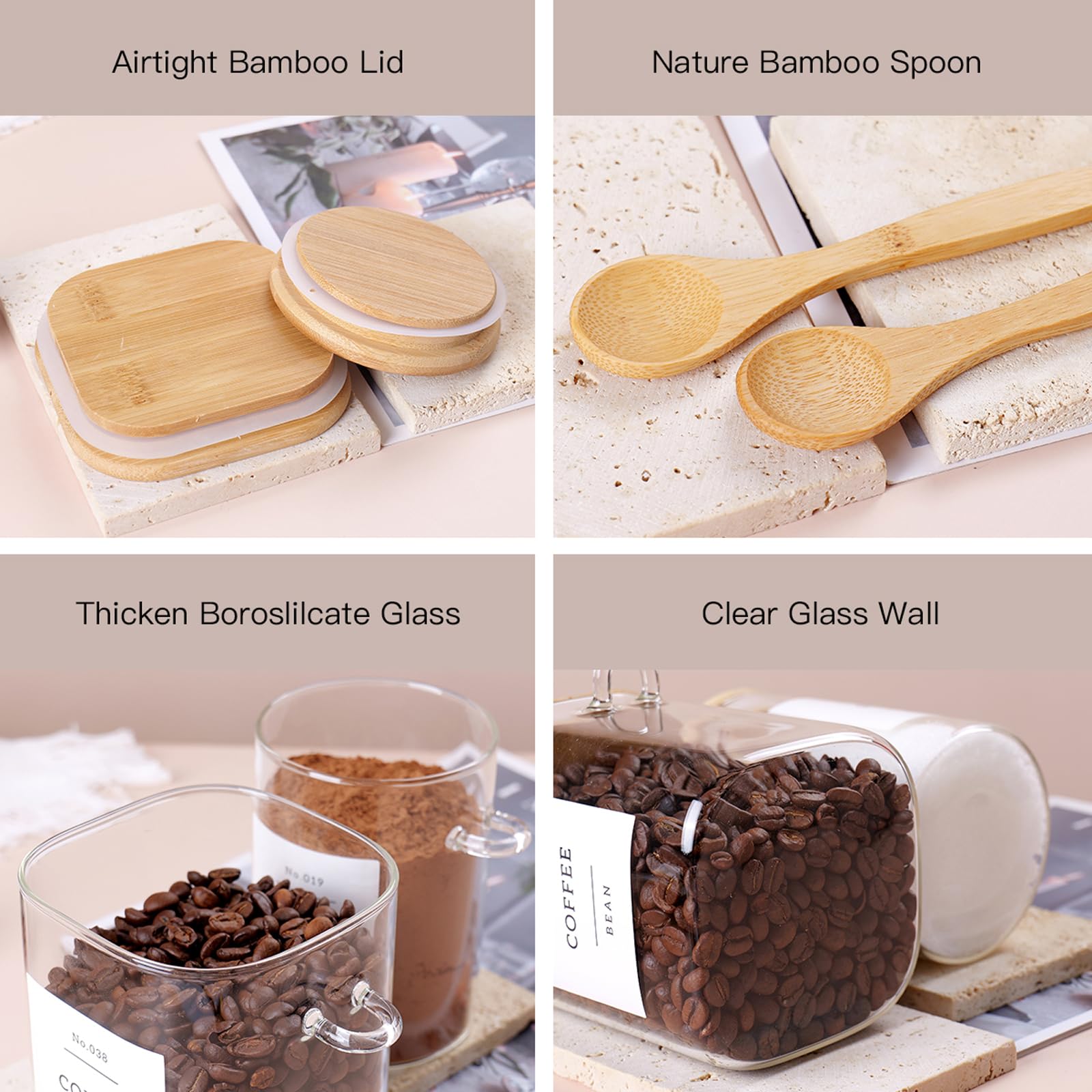 CZSZYGHBAO organizer set keeps coffee, tea, and sugar neatly sorted.