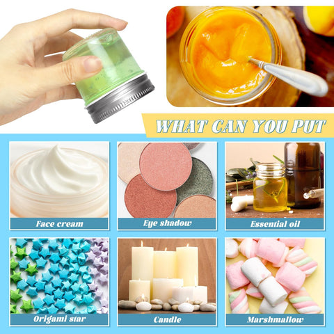 CZWESTC compact travel pack of 12 jars fits in bags and purses.