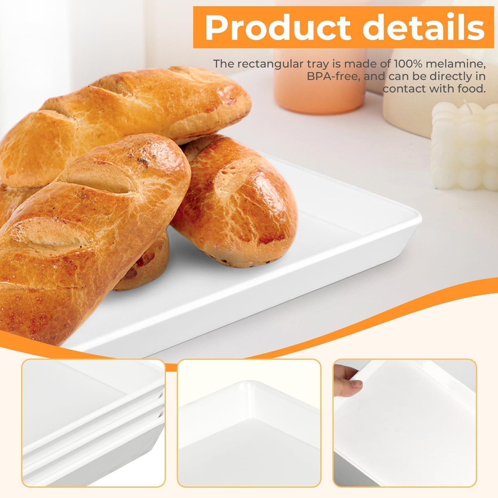CZWESTC white melamine dessert platters for elegant party displays