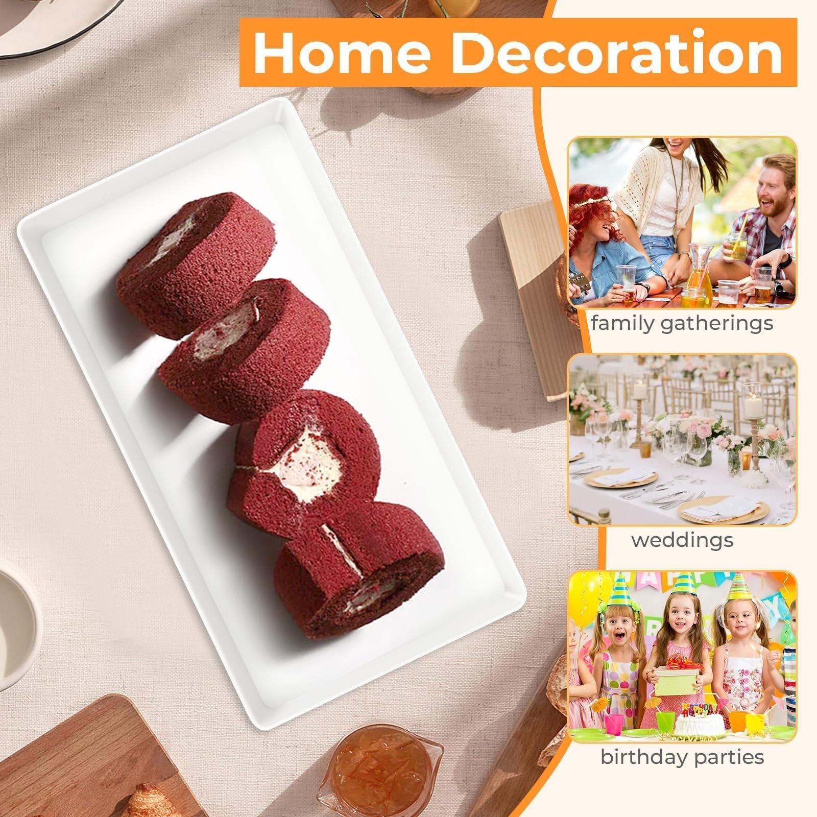 CZWESTC dishwasher-safe melamine tray, convenient cleanup after entertaining