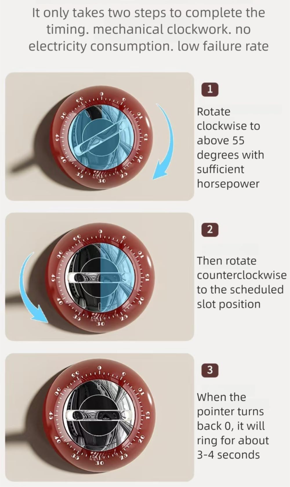 CZXLXBHY alarm-3-4-seconds timer provides a gentle reminder during recipes.