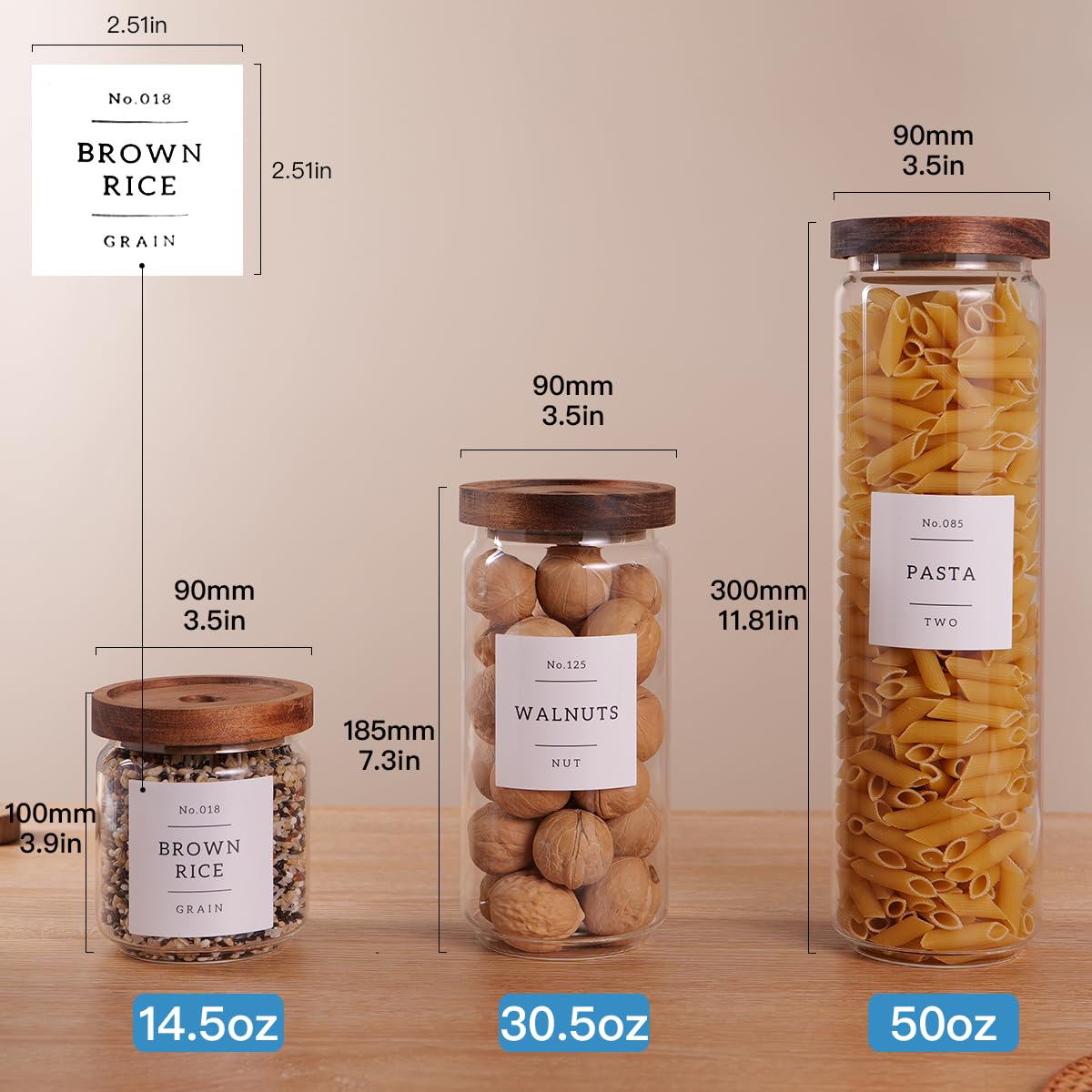CZZGSM borosilicate glass pantry storage containers offer clear visibility and durability