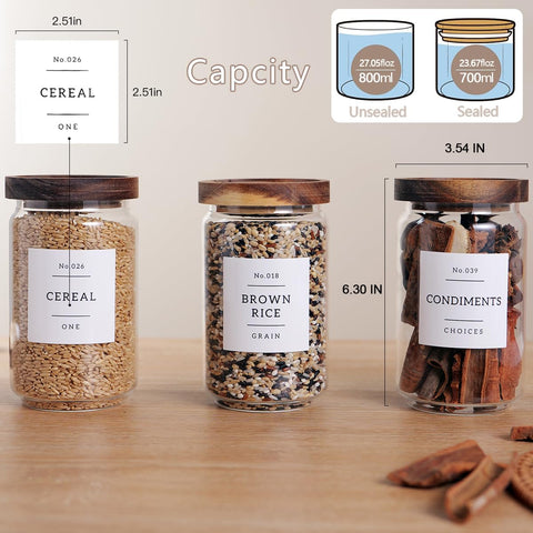CZZGSM clear jars ideal for tea, coffee, sugar and spices.