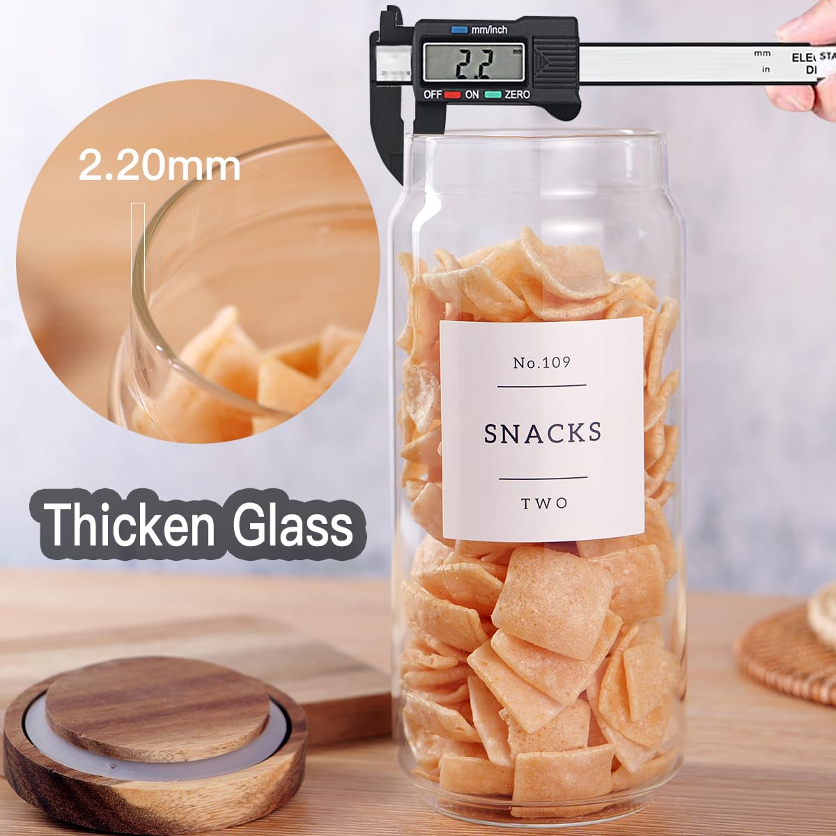 CZZGSM Clear jars perfect for tea, sugar, pasta, spices and snacks.