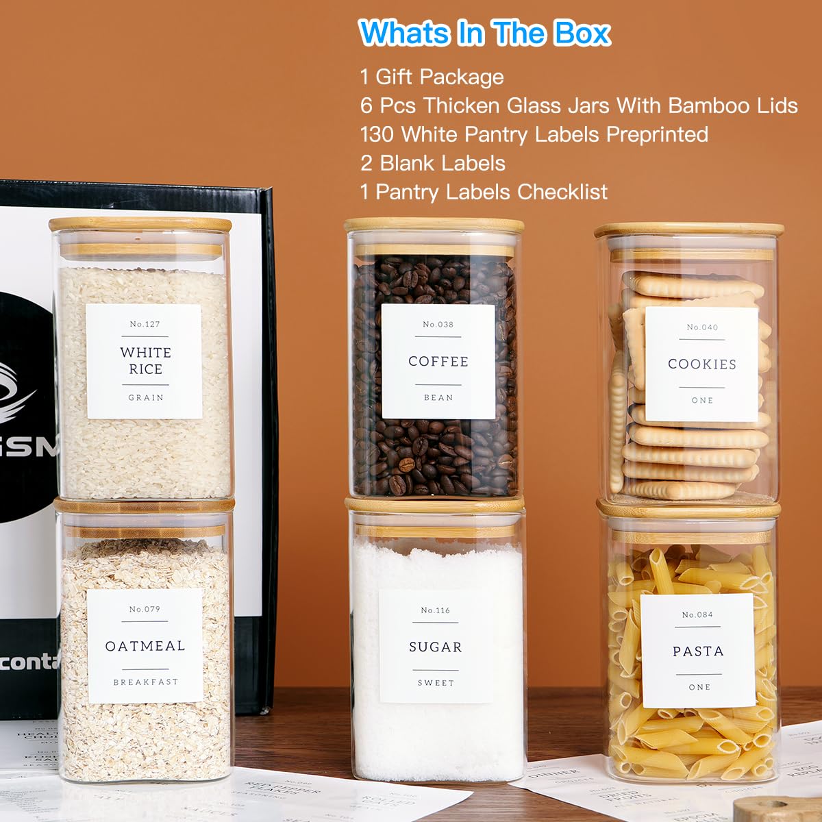 CZZGSM 132 pantry labels preprinted for quick identification