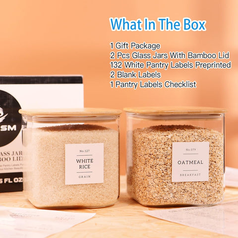 CZZGSM square glass jar 85oz for sugar preserves texture and moisture.