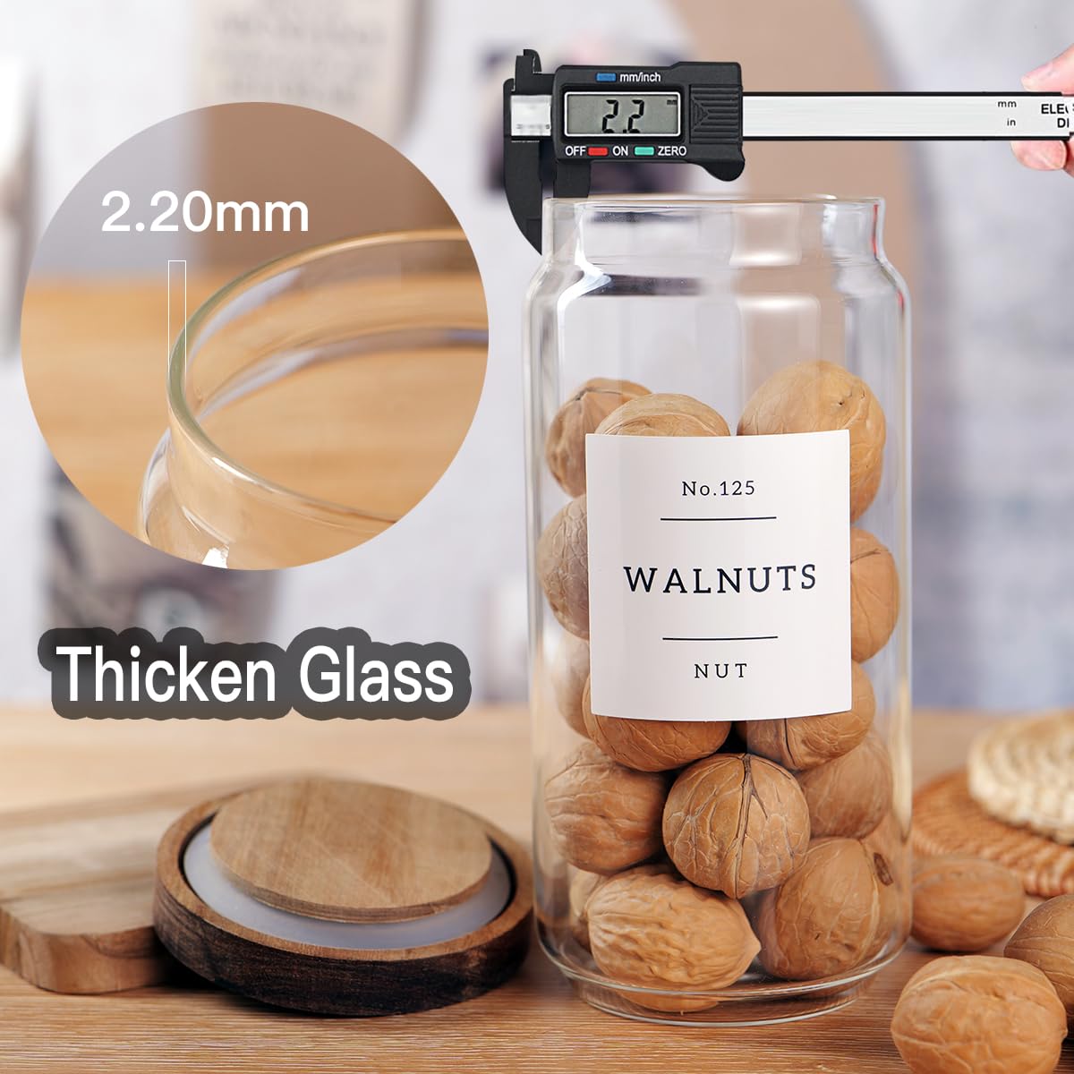 CZZGSM wide-mouth wood lid for easy filling and secure seal