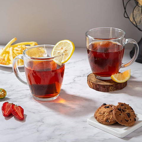 D.M DESIGN MASTER durable glass mug for daily coffee and tea enjoyment.